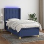 Box spring bed mattress and LED lights blue fabric 80x200 cm by , Beds and slatted bases - Ref: Foro24-3138995, Price: 345,29...