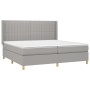 Box spring bed with fabric mattress and light gray LED 200x200 cm by , Beds and slatted bases - Ref: Foro24-3139061, Price: 6...