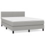 Box spring bed with light gray fabric mattress 140x190 cm by , Beds and slatted bases - Ref: Foro24-3140209, Price: 421,98 €,...