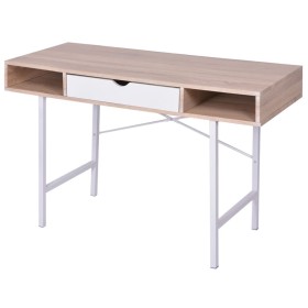 Desk with one oak and white drawer by vidaXL, Desks - Ref: Foro24-20135, Price: 94,99 €, Discount: %