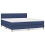 Box spring bed with blue fabric mattress 160x200 cm by , Beds and slatted bases - Ref: Foro24-3140791, Price: 486,11 €, Disco...