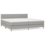 Box spring bed with light gray fabric mattress 200x200 cm by , Beds and slatted bases - Ref: Foro24-3140801, Price: 557,58 €,...