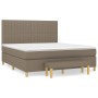 Box spring bed with taupe gray fabric mattress 160x200 cm by , Beds and slatted bases - Ref: Foro24-3137329, Price: 658,17 €,...