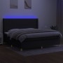 Box spring bed mattress and LED lights black fabric 200x200 cm by , Beds and slatted bases - Ref: Foro24-3139063, Price: 631,...