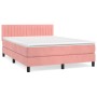 Box spring bed with pink velvet mattress 140x200 cm by , Beds and slatted bases - Ref: Foro24-3141430, Price: 424,41 €, Disco...