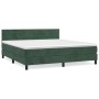 Box spring bed with dark green velvet mattress 160x200 cm by , Beds and slatted bases - Ref: Foro24-3141374, Price: 496,41 €,...