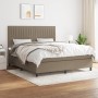 Box spring bed with taupe gray fabric mattress 160x200 cm by , Beds and slatted bases - Ref: Foro24-3141949, Price: 581,99 €,...