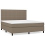 Cama box spring con colchón tela gris taupe 160x200 cm de , Camas y somieres - Ref: Foro24-3141949, Precio: 598,21 €, Descuen...