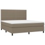 Cama box spring con colchón tela gris taupe 160x200 cm de , Camas y somieres - Ref: Foro24-3141949, Precio: 598,21 €, Descuen...