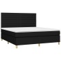 Cama box spring con colchón tela negro 160x200 cm de , Camas y somieres - Ref: Foro24-3142427, Precio: 566,72 €, Descuento: %