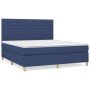 Box spring bed with blue fabric mattress 160x200 cm by , Beds and slatted bases - Ref: Foro24-3142431, Price: 562,67 €, Disco...