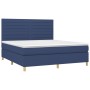 Box spring bed with blue fabric mattress 160x200 cm by , Beds and slatted bases - Ref: Foro24-3142431, Price: 562,67 €, Disco...