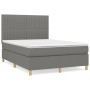 Box spring bed with dark gray fabric mattress 140x190 cm by , Beds and slatted bases - Ref: Foro24-3142490, Price: 478,99 €, ...