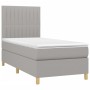 Box spring bed with light gray fabric mattress 100x200 cm by , Beds and slatted bases - Ref: Foro24-3142473, Price: 346,88 €,...