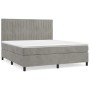 Cama box spring con colchón terciopelo gris claro 140x200 cm de , Camas y somieres - Ref: Foro24-3143145, Precio: 528,79 €, D...