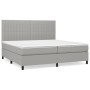 Cama box spring con colchón tela gris claro 200x200 cm de , Camas y somieres - Ref: Foro24-3141961, Precio: 681,38 €, Descuen...