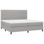 Cama box spring con colchón tela gris claro 200x200 cm de , Camas y somieres - Ref: Foro24-3141961, Precio: 681,38 €, Descuen...