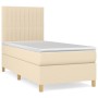 Box spring bed with cream fabric mattress 100x200 cm by , Beds and slatted bases - Ref: Foro24-3142478, Price: 389,61 €, Disc...