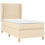 Cama box spring con colchón tela color crema 100x200 cm de , Camas y somieres - Ref: Foro24-3128666, Precio: 398,68 €, Descue...