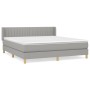 Cama box spring con colchón tela gris claro 160x200 cm de , Camas y somieres - Ref: Foro24-3130441, Precio: 495,62 €, Descuen...