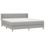 Cama box spring con colchón tela gris claro 160x200 cm de , Camas y somieres - Ref: Foro24-3130441, Precio: 495,62 €, Descuen...