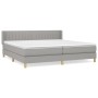 Box spring bed with light gray fabric mattress 200x200 cm by , Beds and slatted bases - Ref: Foro24-3130457, Price: 575,80 €,...