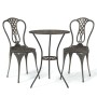 Bistrotisch und Stühle, 3-teilig, Aluminiumguss, bronzefarben von , Gartensets - Ref: Foro24-317753, Preis: 191,08 €, Rabatt: %