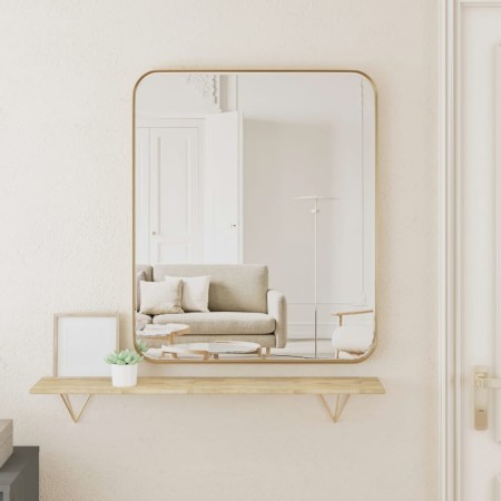 Golden rectangular wall mirror 50x60 cm by , Mirrors - Ref: Foro24-344932, Price: 71,52 €, Discount: %