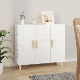 Glossy white engineered wood sideboard 90x34x80 cm by , Sideboards - Ref: Foro24-812498, Price: 98,82 €, Discount: %