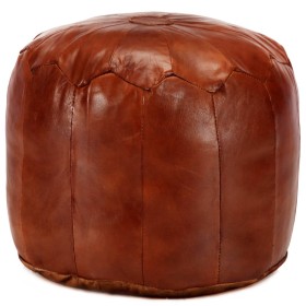 Pouf 40x35 cm genuine tan goat leather by , Ottomans - Ref: Foro24-248129, Price: 110,07 €, Discount: %