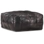 Puf negro 60x60x30 cm cuero auténtico de cabra de , Otomanas - Ref: Foro24-248134, Precio: 135,44 €, Descuento: %