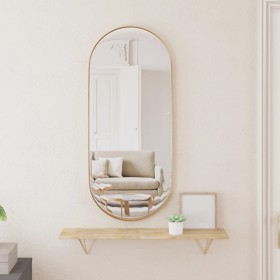 Golden oval wall mirror 30x70 cm by , Mirrors - Ref: Foro24-344945, Price: 53,99 €, Discount: %