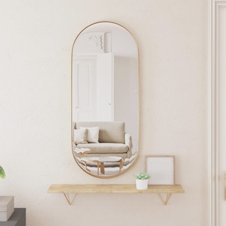 Golden oval wall mirror 30x70 cm by , Mirrors - Ref: Foro24-344945, Price: 53,43 €, Discount: %