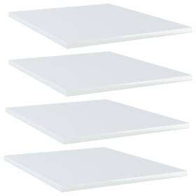 Shelf shelf 4 units glossy white plywood 40x50x1.5cm by , Shelves - Ref: Foro24-805196, Price: 33,99 €, Discount: %