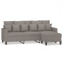 3-seater sofa with stool in taupe gray fabric 180 cm by , Sofas - Ref: Foro24-3201096, Price: 351,75 €, Discount: %