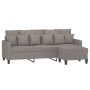 3-seater sofa with stool in taupe gray fabric 180 cm by , Sofas - Ref: Foro24-3201096, Price: 351,75 €, Discount: %