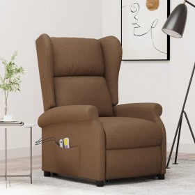 Massage chair with lifting system brown fabric by , Electric massage chairs - Ref: Foro24-289744, Price: 388,99 €, Discount: %