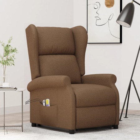 Massage chair with lifting system brown fabric by , Electric massage chairs - Ref: Foro24-289744, Price: 388,06 €, Discount: %