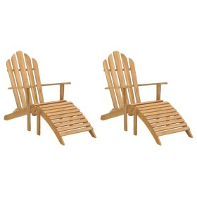 Adirondack garden chairs with footrest 2 pcs teak wood by , Garden chairs - Ref: Foro24-3073203, Price: 469,99 €, Discount: %