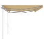 Automatic retractable awning with yellow and white poles 6x3 m by , Awnings - Ref: Foro24-3070008, Price: 665,95 €, Discount: %