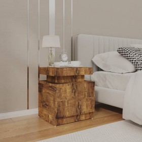 Smoked oak engineered wood bedside table 45x35x52 cm by vidaXL, Nightstands - Ref: Foro24-326857, Price: 96,52 €, Discount: %