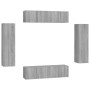 Set de muebles para TV 6 pzas madera contrachapada gris Sonoma de , Muebles TV - Ref: Foro24-3120246, Precio: 218,99 €, Descu...