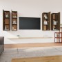 TV cabinet 4 units oak brown plywood 30.5x30x110cm by , TV Furniture - Ref: Foro24-3120334, Price: 154,58 €, Discount: %