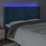 Cabecero con LED de terciopelo azul oscuro 163x16x118/128 cm de , Cabeceros y pies de cama - Ref: Foro24-3124344, Precio: 136...