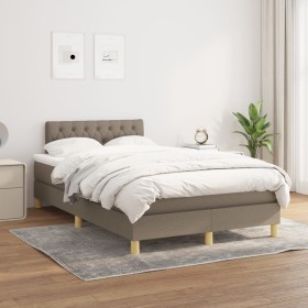 Box spring bed with taupe gray fabric mattress 120x200 cm by , Beds and slatted bases - Ref: Foro24-3140845, Price: 405,99 €,...