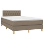 Box spring bed with taupe gray fabric mattress 120x200 cm by , Beds and slatted bases - Ref: Foro24-3140845, Price: 404,44 €,...