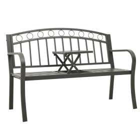 Banco de jardín con mesa acero gris 120 cm de , Bancos de jardín - Ref: Foro24-319585, Precio: 131,99 €, Descuento: %