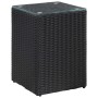 Mesa auxiliar superficie vidrio ratán sint. negro 35x35x52 cm de , Mesas auxiliares - Ref: Foro24-46982, Precio: 58,09 €, Des...