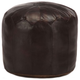 Dark brown pouf 40x35 cm genuine goat leather by , Ottomans - Ref: Foro24-248130, Price: 116,99 €, Discount: %