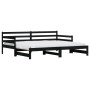 Sofá cama nido madera maciza de pino negro 90x190 cm de , Camas y somieres - Ref: Foro24-836155, Precio: 221,28 €, Descuento: %